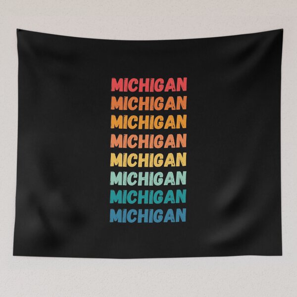 Item preview, Michigan - repeated retro vintage sunset colors with a distressed design effect Graphic T-Shirt | Essential T-shirt designed and sold by printdot.