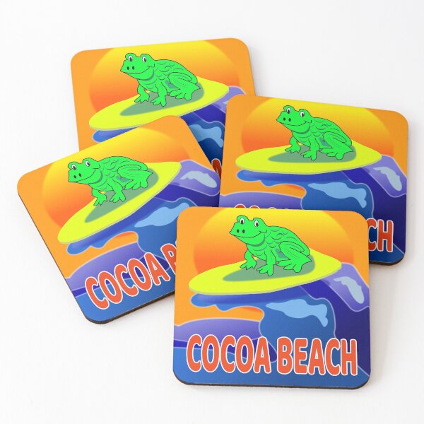 Item preview, CUTE Frog Surfing Cocoa Beach designed and sold by EdwardMonet.