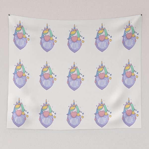 Item preview, Cool riddles Cute A sweet magical unicorn holds the heart for kids sticker and classic T-SHIRT  designed and sold by angel1818.