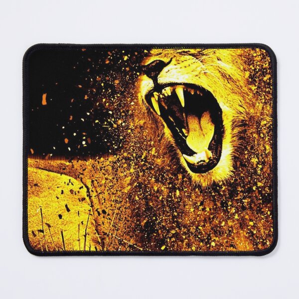 Item preview, Gold angry lion roaring designed and sold by Takemeforaride.