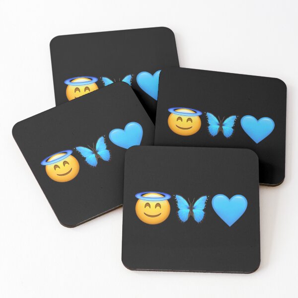 Item preview, Angel Butterfly Heart Emoji | HappyFaceCo| Black designed and sold by HappyFaceCo.