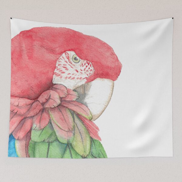 Item preview, macaw macao watercolor portrait painting designed and sold by L'Atelier Oranjade.
