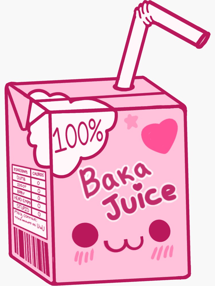 "Baka Juice (bendy straw)" Sticker for Sale by ChunkyKitkat Redbubble