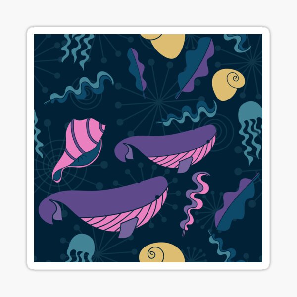 Whales in the deep ocean Sticker