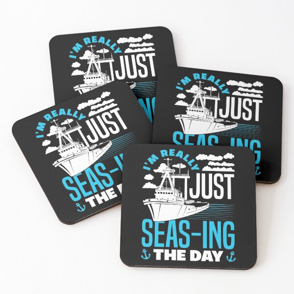 Artikelvorschau, Tugboat Boating I'm Really Just Seas-ing The Day Pun entworfen und verkauft von ShopTheStyle.