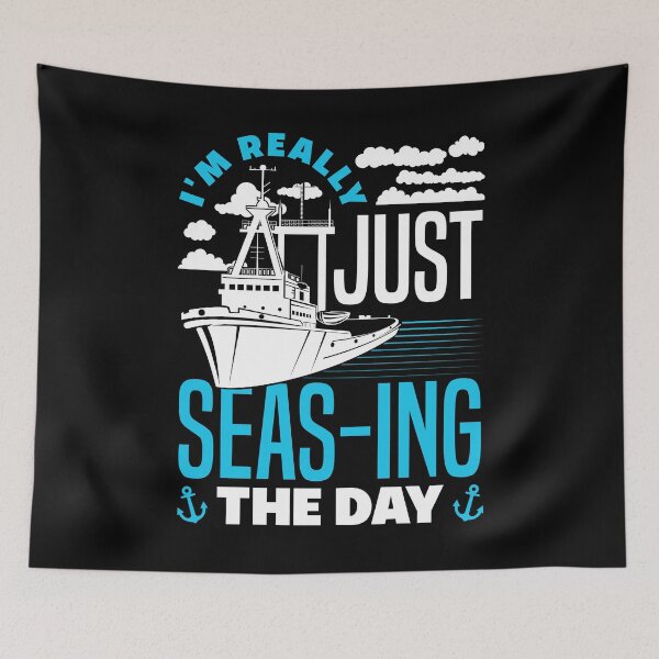 Item preview, Tugboat Boating I'm Really Just Seas-ing The Day Pun designed and sold by ShopTheStyle.