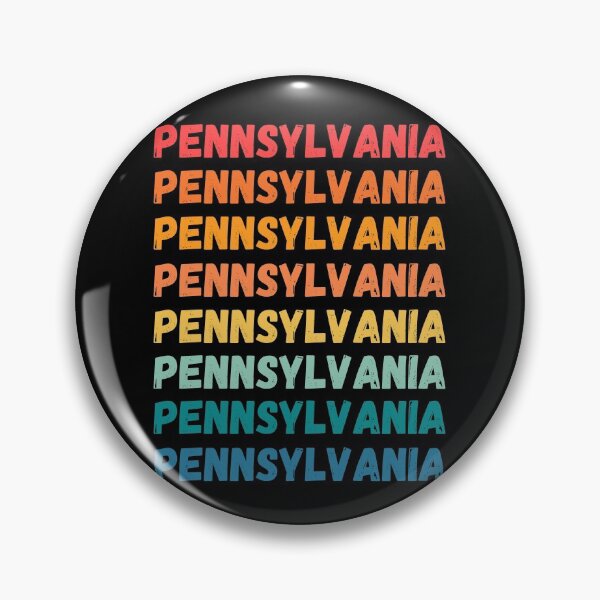 Artikelvorschau, PENNSYLVANIA - herhaalde retro vintage zonsondergangkleuren met een verontrust ontwerpeffect Grafisch T-shirt | Essentieel T-shirt entworfen und verkauft von printdot.