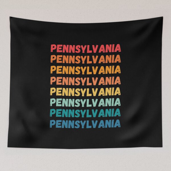 Item preview, PENNSYLVANIA - repeated retro vintage sunset colors with a distressed design effect Graphic T-Shirt | Essential T-shirt designed and sold by printdot.