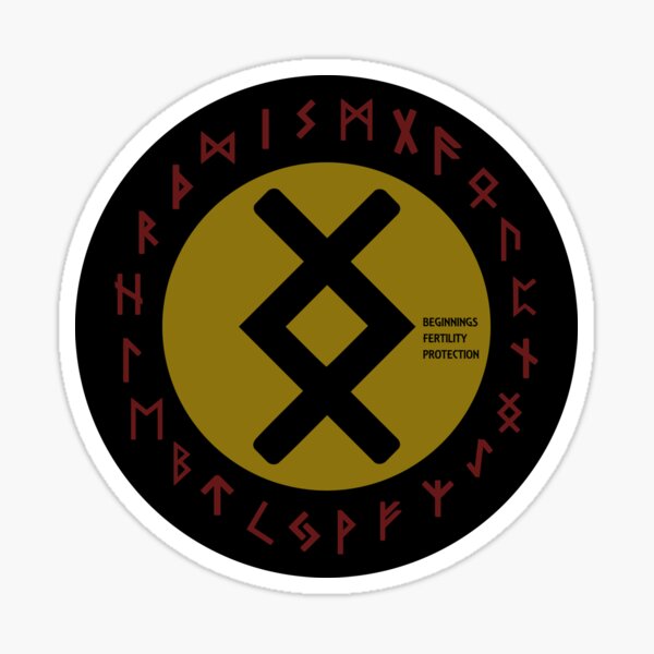 Item preview, Yellow Inguz Futhark Rune Symbol designed and sold by Depic Spirit.