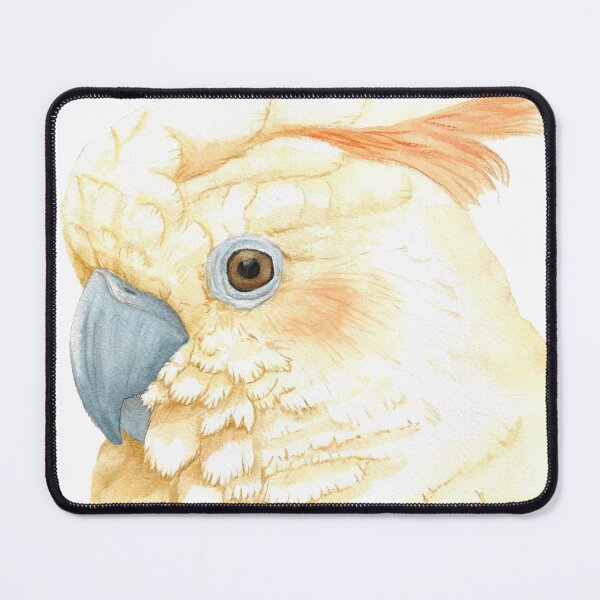 Item preview, Watercolor citron-crested cockatoo portrait - Exotic painting designed and sold by L'Atelier Oranjade.