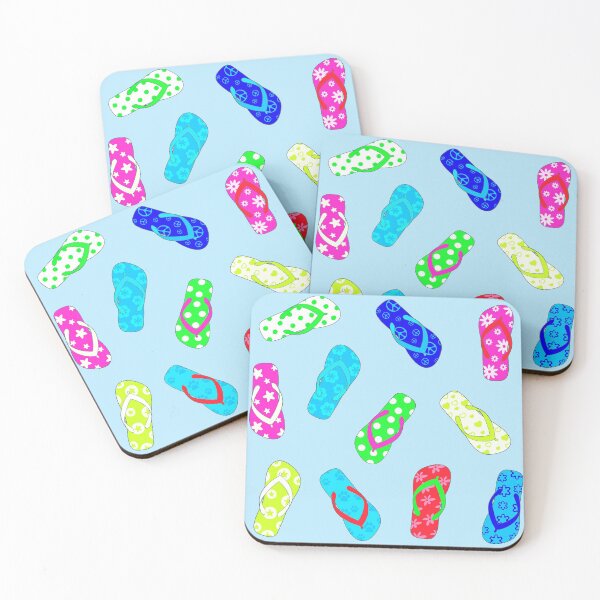 Item preview, Colorful Flip Flops Blue Pattern designed and sold by Julie Erin Designs.