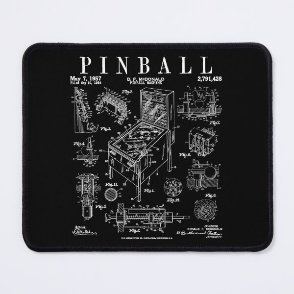 Item preview, Pinball Arcade Gaming Machine Vintage Gamer Patent Print designed and sold by GrandeDuc.