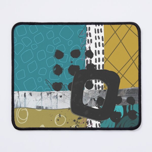 Item preview, Teal and Gold Modern Abstract Collage Art designed and sold by NancyMerkle.
