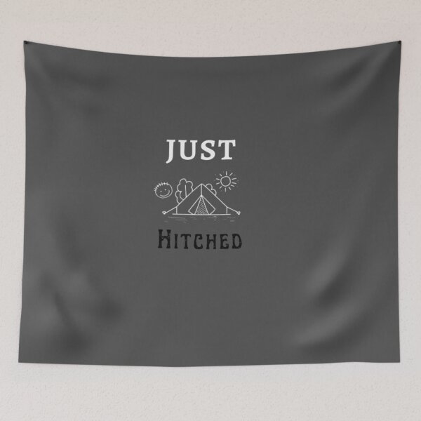 Item preview, Just Hitched Tshirt, Funny Newlyweds Camping Tee, gift for camping lovers.  designed and sold by mHmShop.