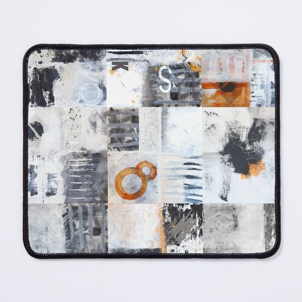 Item preview, Black and White Abstract Collage Painting designed and sold by NancyMerkle.