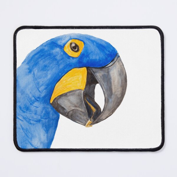 Item preview, hyacinth macaw blue parrot bresil watercolor art print designed and sold by L'Atelier Oranjade.