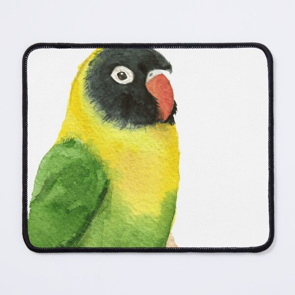 Item preview, yellow-collared lovebird watercolor designed and sold by L'Atelier Oranjade.