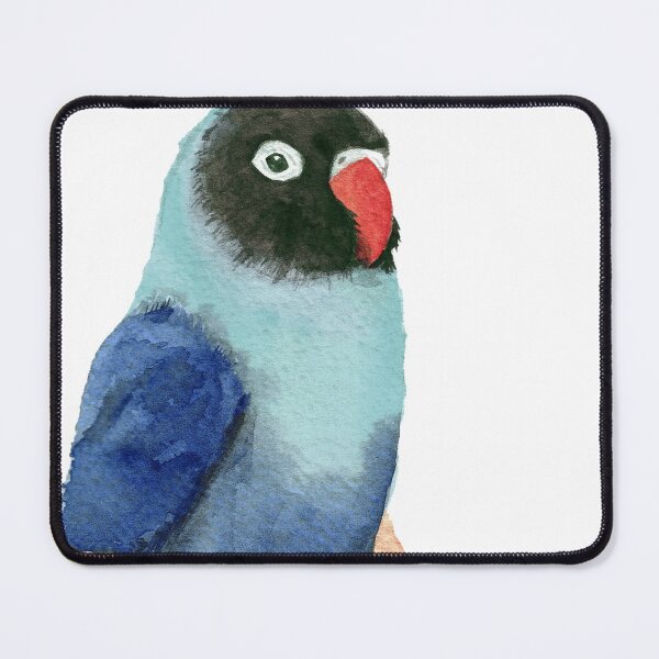 Item preview, blue lutino collared lovebird watercolor designed and sold by L'Atelier Oranjade.