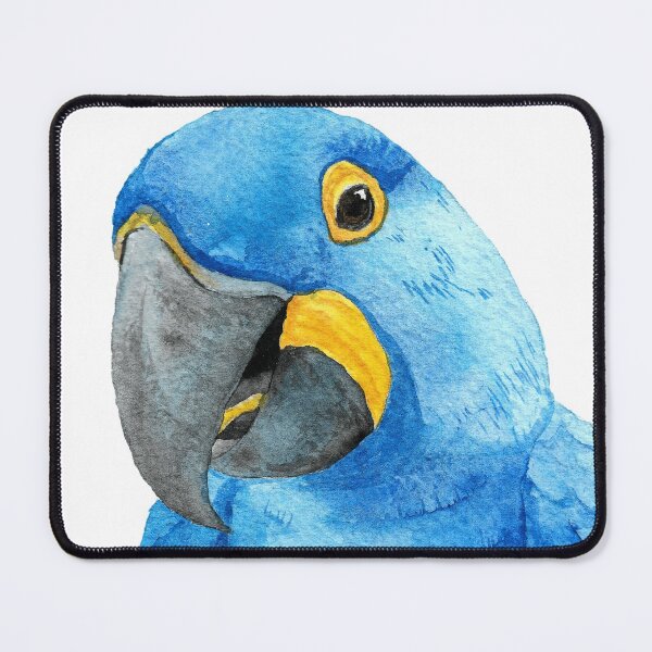 Item preview, hyacinth macaw watercolor bird parrot painting designed and sold by L'Atelier Oranjade.