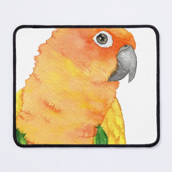 Item preview, sun parakeet watercolor bird portrait painting designed and sold by L'Atelier Oranjade.