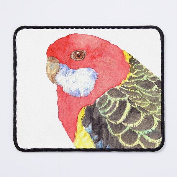 Item preview, Eastern rosella watercolor - bird portrait painting designed and sold by L'Atelier Oranjade.