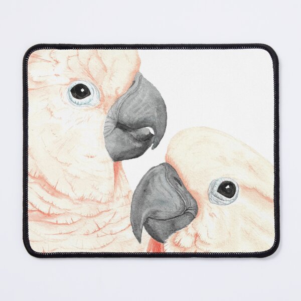 Item preview, Moluccan cockatoos watercolor - parrot portrait painting designed and sold by L'Atelier Oranjade.