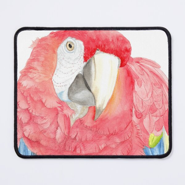 Item preview, Scarlet macaw watercolor bird portrait painting  designed and sold by L'Atelier Oranjade.
