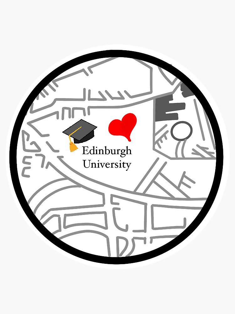 "Edinburgh University map sticker" Sticker for Sale by leonierobx