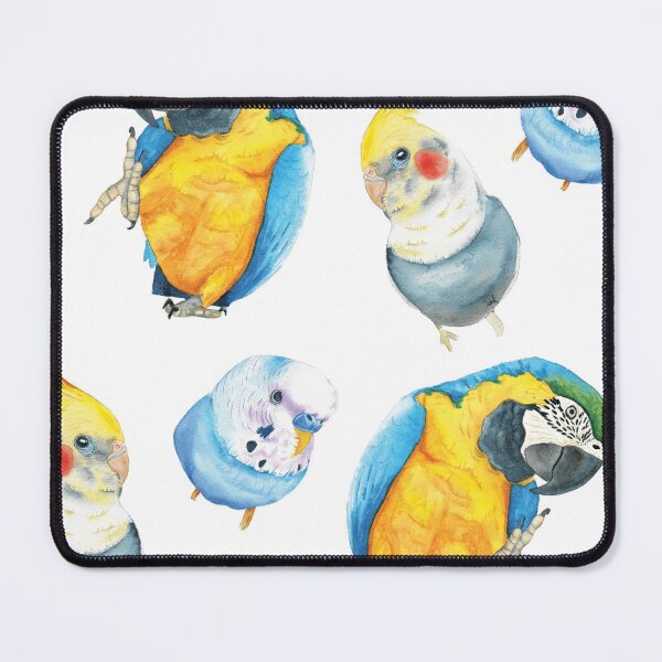 Item preview, Parrot watercolor pattern - macaw, budgies, cockatiel designed and sold by L'Atelier Oranjade.