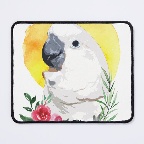 Item preview, cockatoo and flower watercolor designed and sold by L'Atelier Oranjade.