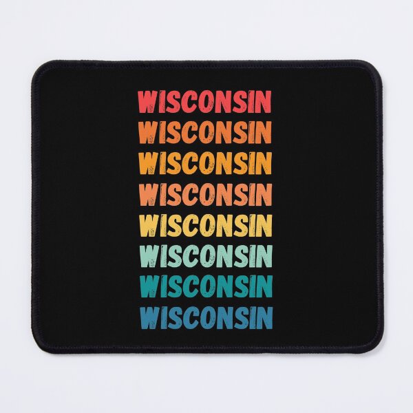 Item preview, WISCONSIN - repeated retro vintage sunset colors with a distressed design effect Graphic T-Shirt | Essential T-shirt designed and sold by printdot.