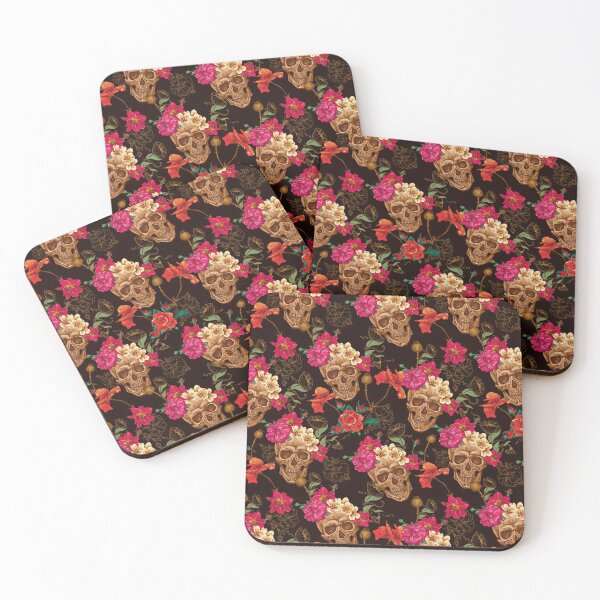 Item preview, Seamless floral skull pattern - Muzozumi No.021 designed and sold by mabanda.