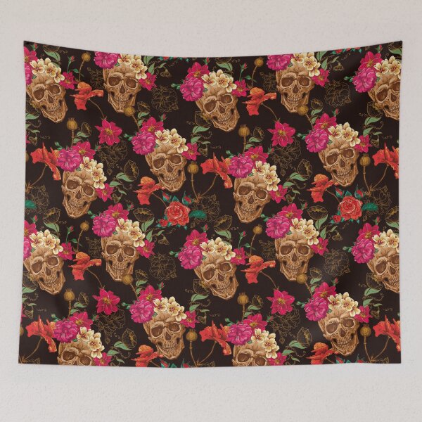 Item preview, Seamless floral skull pattern - Muzozumi No.021 designed and sold by mabanda.