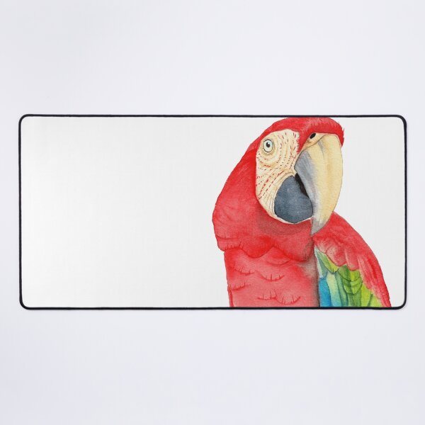 Item preview, Scarlet macaw ara macao red parrot watercolor designed and sold by L'Atelier Oranjade.