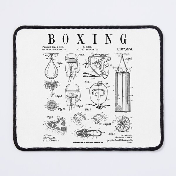 Item preview, Boxing Gloves Pugilist Boxer Vintage Patent Drawing Print designed and sold by GrandeDuc.