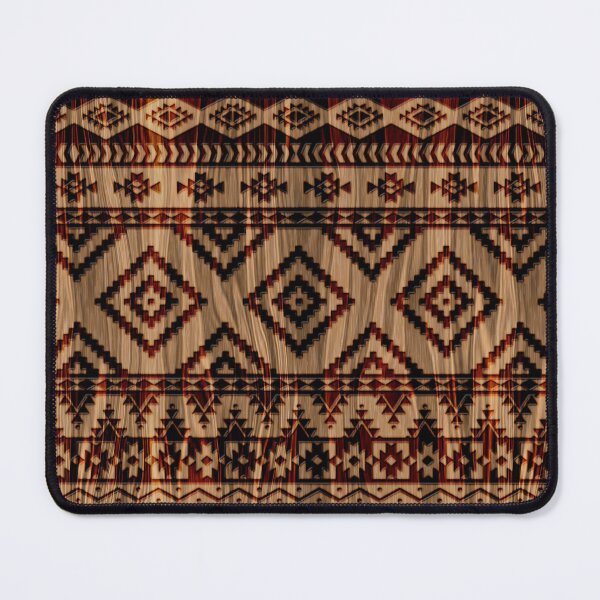Item preview, Brown Cattle Brands - Aztec Blanket on Wood Grain  designed and sold by WickedRefined - Nicole Demereckis.