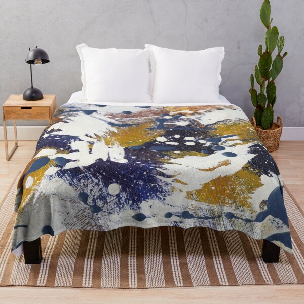 Item preview, Blue and Gold Abstract designed and sold by latheandquill.