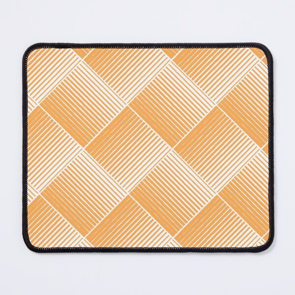 Item preview, Mid-tone Orange and White Mosaic Stripe Pattern Pairs 2022 Trending Color (Hue / Shade / Colour) Pantone Marigold 14-1050 designed and sold by ColorOfTheYears.