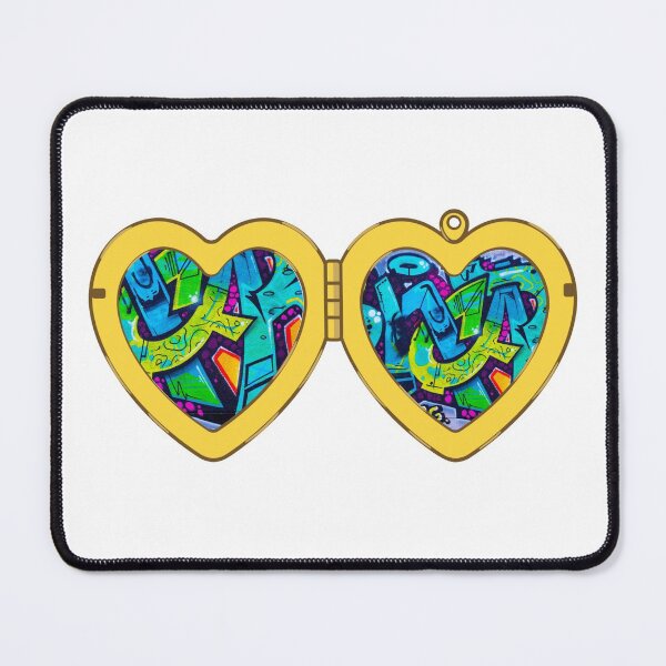 Item preview, Colorful Locket heart necklace with graffiti inside- Personalized Gift Custom Love Heart designed and sold by Red-ElYoubi.