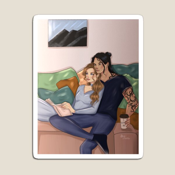 Item preview, Nesta and Cassian from Acomaf (a court of silver flames) designed and sold by artsmaddie.