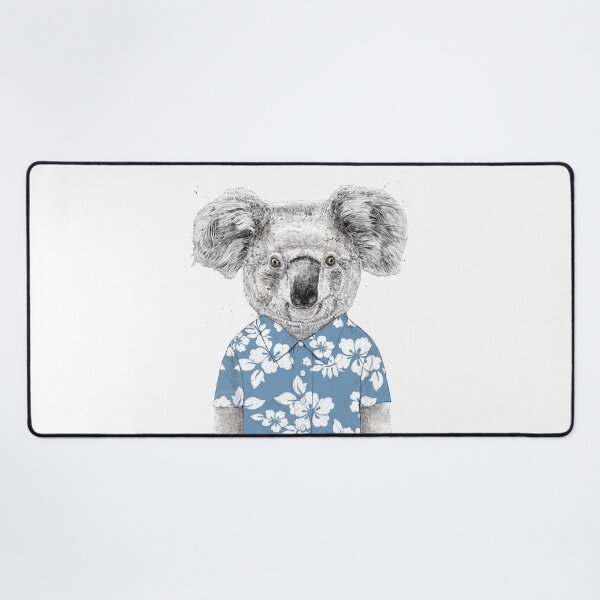 Summer koala (blue) Desk Mat