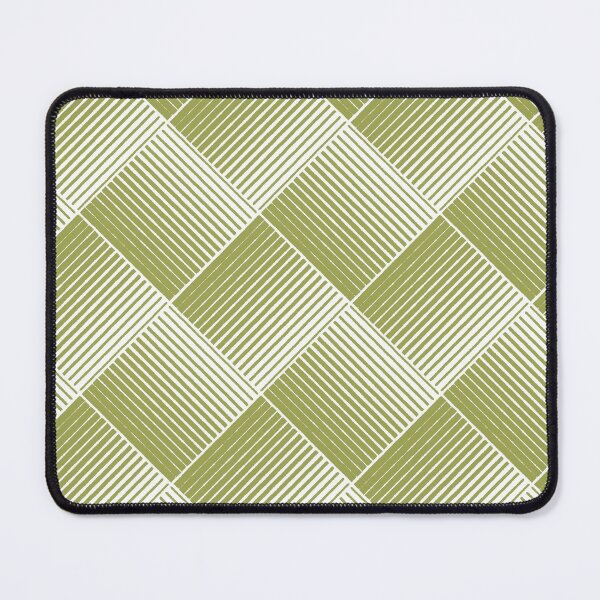 Item preview, Green And White Square Mosaic Stripe Pattern Inspired by 2022 Trending Color - Hue - Shade Pantone Pickled Pepper 16-0436 designed and sold by ColorOfTheYears.