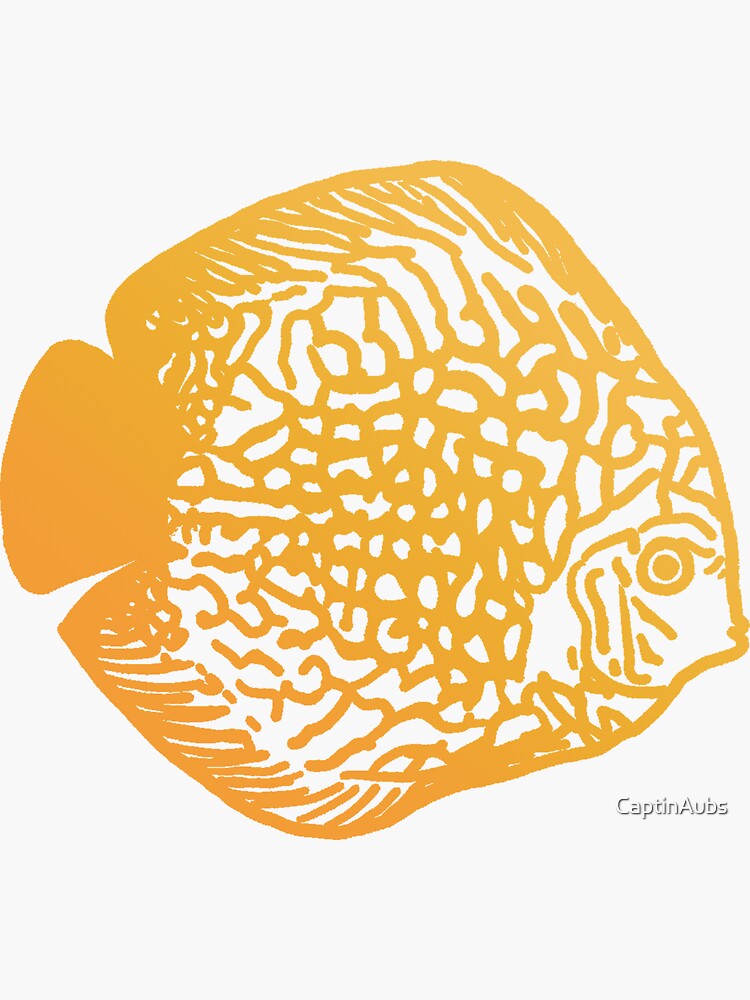 &ldquo;Yellow Discus Fish&rdquo; Sticker by CaptinAubs | Redbubble