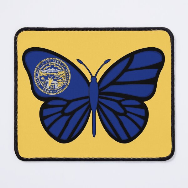 Item preview, State of Nebraska Flag Butterfly 2 designed and sold by Gsallicat.