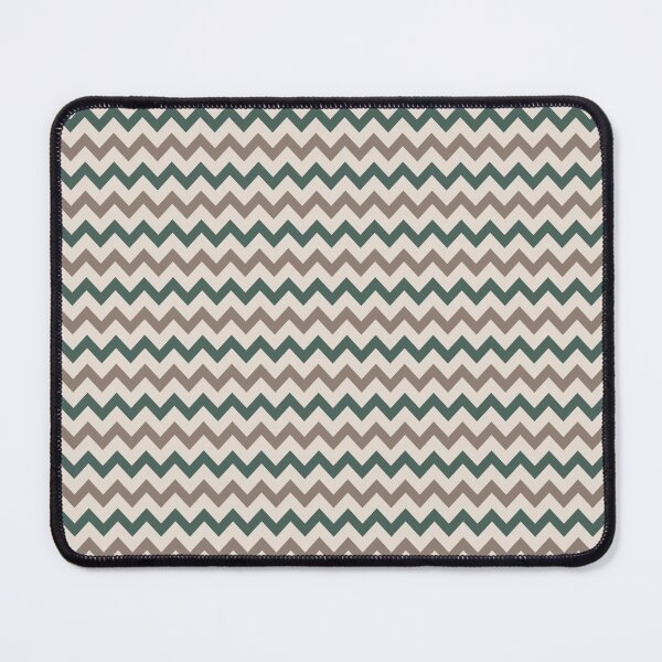 Item preview, Brown Cream Green Chevron Horizontal Line Pattern 2021 Color of the Year Accent Shades Smokey Cream, Bridle Leather & Equilibrium designed and sold by ColorOfTheYears.