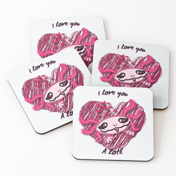 Item preview, I love you A lotl, adorable cartoon axolotl, funny pun, axolotl love,  designed and sold by allycat57.