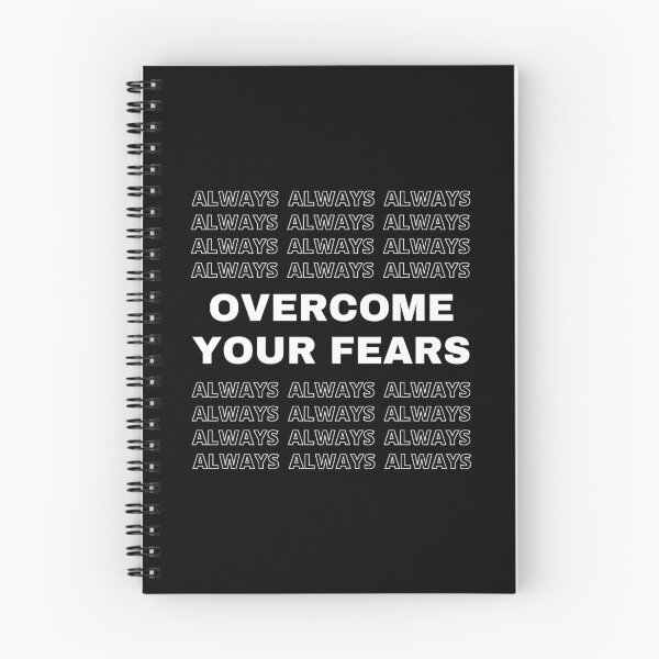 Item preview, ALWAYS OVERCOME YOUR FEARS - motivational quote - black and white designed and sold by Art4Motivation.