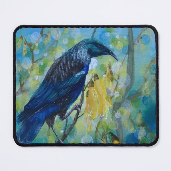 Item preview, Tui in the Kowhai tree, Bird in spring tree designed and sold by Goldstarwork.