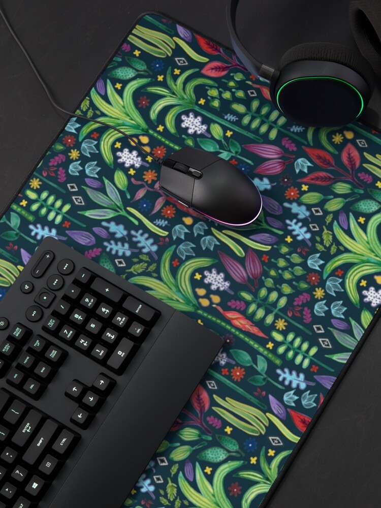 Alternate view of Jungle Flora - watercolour pattern by Cecca Designs Mouse Pad