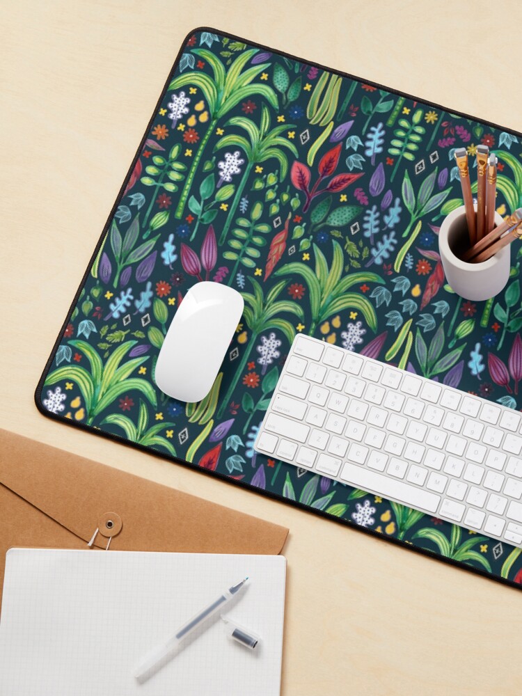 Alternate view of Jungle Flora - watercolour pattern by Cecca Designs Mouse Pad